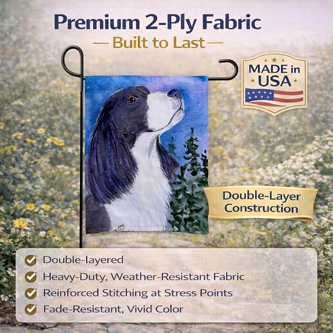 Caroline's Treasures SS8985GF English Springer Spaniel Garden Flag Mailbox Flag Decorative Yard Flag Banner Outside Patio Artwork Yard Flower Beds, Garden Size, Multicolor