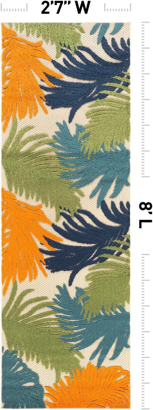 Rugshop Lucca Contemporary Floral Indoor/Outdoor 2' 7" X 8' Multi