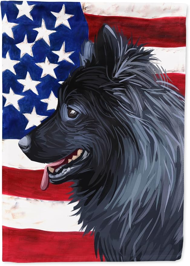 Caroline's Treasures CK6730GF Swedish Lapphund Dog American Flag Garden Flag Mailbox Flag Decorative Yard Flag Banner Outside Patio Artwork Yard Flower Beds, Garden Size, Multicolor
