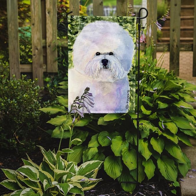 Caroline's Treasures SS8919GF Bichon Frise Garden Flag Mailbox Flag Decorative Yard Flag Banner Outside Patio Artwork Yard Flower Beds, Garden Size, Multicolor