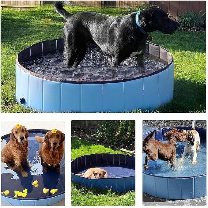 Dog Pool Foldable pet Pool Dog Swimming Pool pet Swimming Pool PVC Non-Slip for All Kinds of Pets (32x8in)