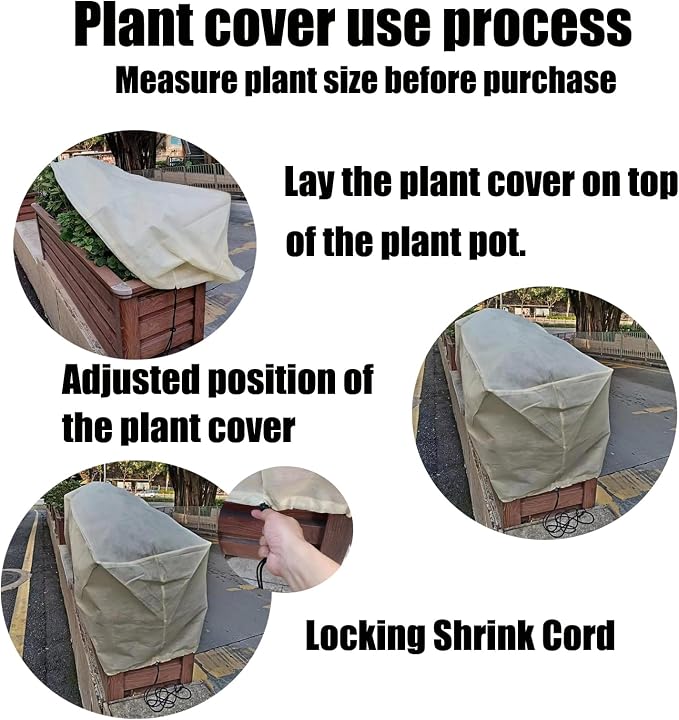 EJW Planter Cover, Plant Covers Freeze Protection,2 Pack 39.5"*17.7"x15.7" Planter Covers for Winter, Frost Cloths for Outdoor Plants, Raised Bed Covers for Winter.