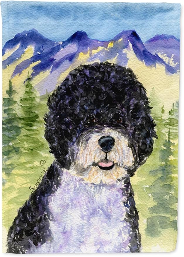 Caroline's Treasures SS8303GF Portuguese Water Dog Garden Flag Mailbox Flag Decorative Yard Flag Banner Outside Patio Artwork Yard Flower Beds, Garden Size, Multicolor