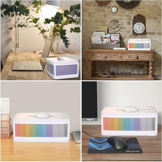 Gbivbe Photo Storage Case - 4x6 Size, Large Box Holds 1000 Photos, Card Storage, Handle Puzzle Cards Seed Packets, 9 Colors