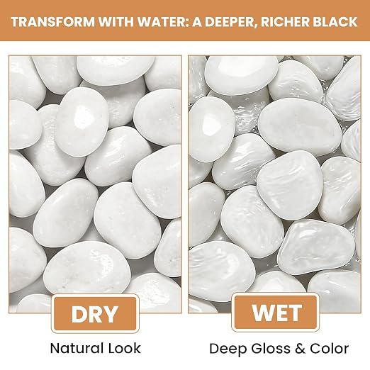 White River Pebbles for Landscaping, 2-3 Inch Polished River Rocks for Garden Décor, Decorative Rocks for Plants, Planters, Vase Fillers, Aquarium, Outdoor Walkways & Crafting-6LB
