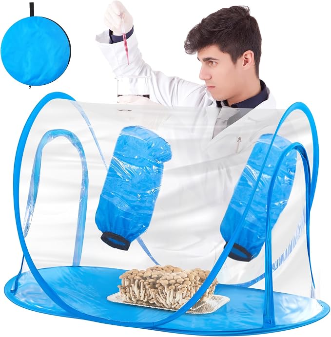 Juexica Large Still Air Box Mushroom Grow Tent 36 x 24 x 24 Inches Clean Air Workstation, Sturdy Flow Hood for Lab Mycology Supplies Grow Bags, Growers, and Home Scientists(Classic Style)