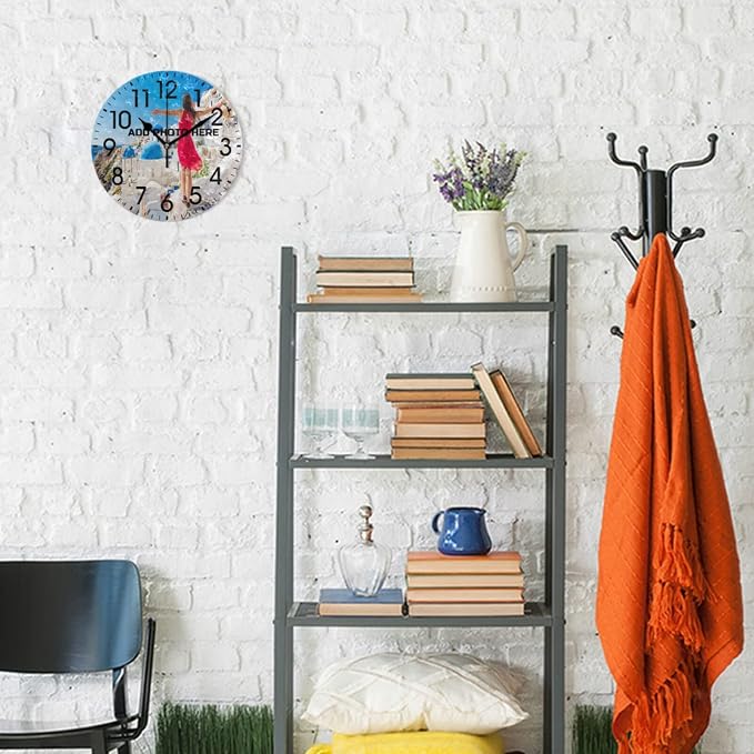 ALAZA Home DIY 9.84 inch Round Acrylic Wall Clock Non Ticking Silent Clock Art for Living Room Kitchen Bedroom(Black Pointer)