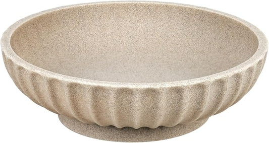 Deobath Large Decorative Bowl - Fruit Bowl for Kitchen Counter - Modern Decorative Bowl for Home Decor,Key Bowl for Entryway Table - Artificial Stone Beige