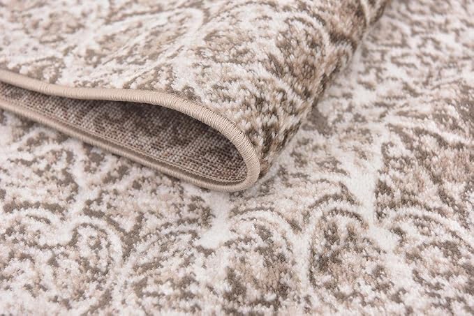 Unique Loom Sofia Collection Area Rug - Grace (3' 3" x 16' 5" Runner, Brown/ Ivory)