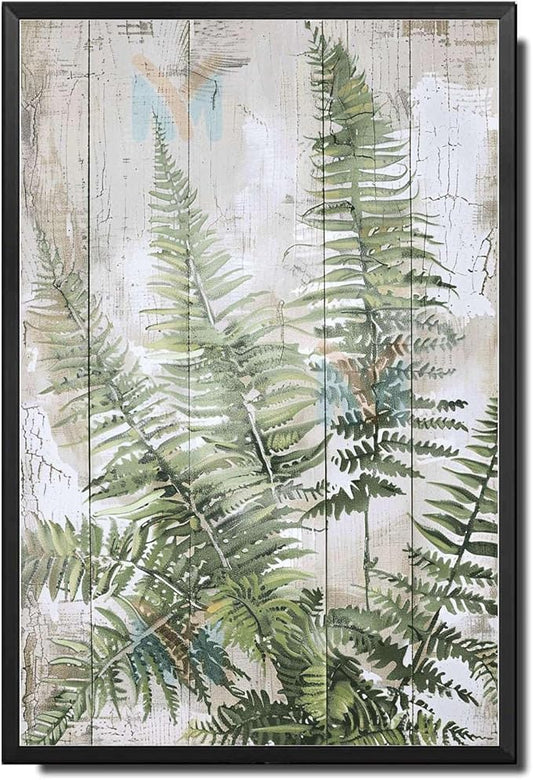 Metal Sign Tin Sign Vintage Shabby Chic Maidenhair Fern Tin Sign for Antique Artistry Rustic Wall Art and Distressed Wood Acc Bathroom Signs for Home for Restaurant 8×12 Inches with Metal Frame