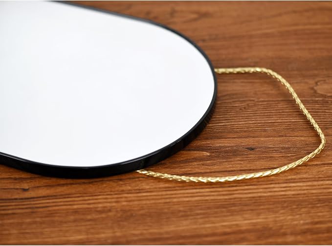 Funerom Decorative Arched Wall Mirror with Black Frame, 15.8 x 9 inches | Small Modern Hanging Mirror for Bedroom Bathroom