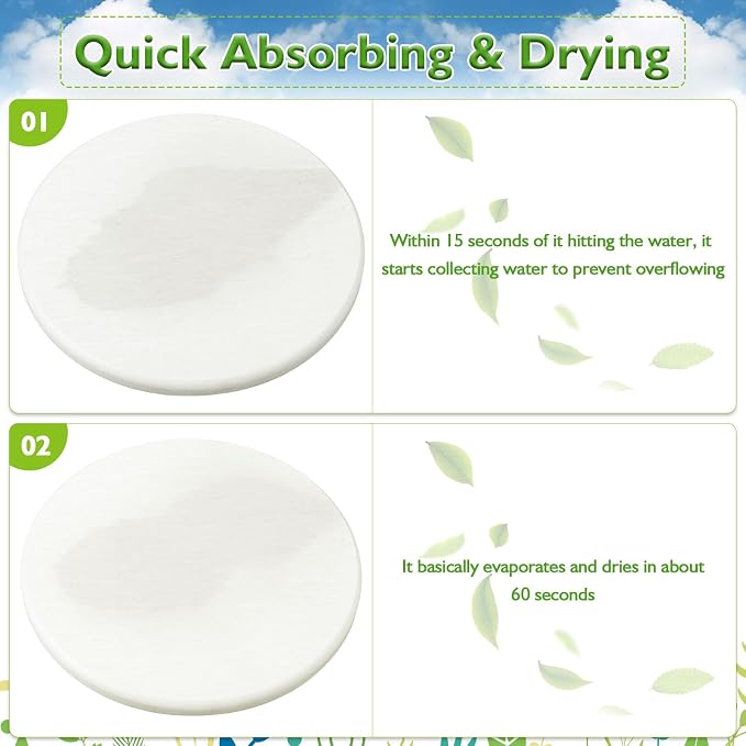 12Pack Diatomaceous Earth Coaster 4/6/8inch Diatomite Plant Saucer Stone Plant Sourcer Instant Dry Water Absorbent Diatomite Tray Water Absorbent Plant Coasters Absorbent Pad Diatomaceous Earth Mat