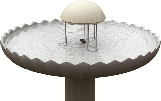 Farm Innovators Birdbath Water Rippler Agitator Attracts Birds and Deters Mosquitoes from Laying Eggs, Model WR-25 | Creates Continuous Water Movement to Attract Backyard Birds