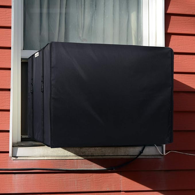 KylinLucky Window Air Conditioner Cover for Outside 17 x 12 x 13 inches | AC Cover with Water-Resistant Oxford Top, UV Resistant, Dust Protection, Black