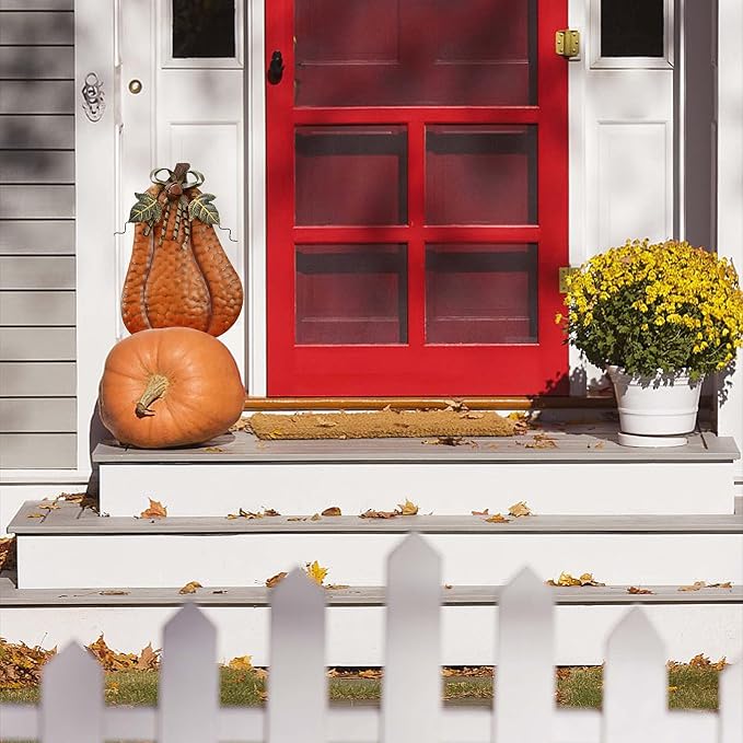 K KILIPES Thanksgiving Outdoor Decoration, 20" H Metal Pumpkin Decorative Garden Stake Fall Yard Decor, Autumn Yard Sign for Porch Garden Home Patio Harvest Halloween Decor
