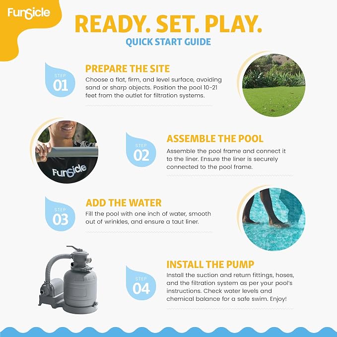 Funsicle Oasis Designer 24' x 52" Round Above Ground Swimming Pool, with 12" Sand Filter Pump, Ladder, Maintenance Kit, Cover, Ground Cloth & Repair Patch, Dark Herringbone | With 12" Sand Filter Pump, Ladder, Maintenance Kit, Cover & Repair Patch, Dar...