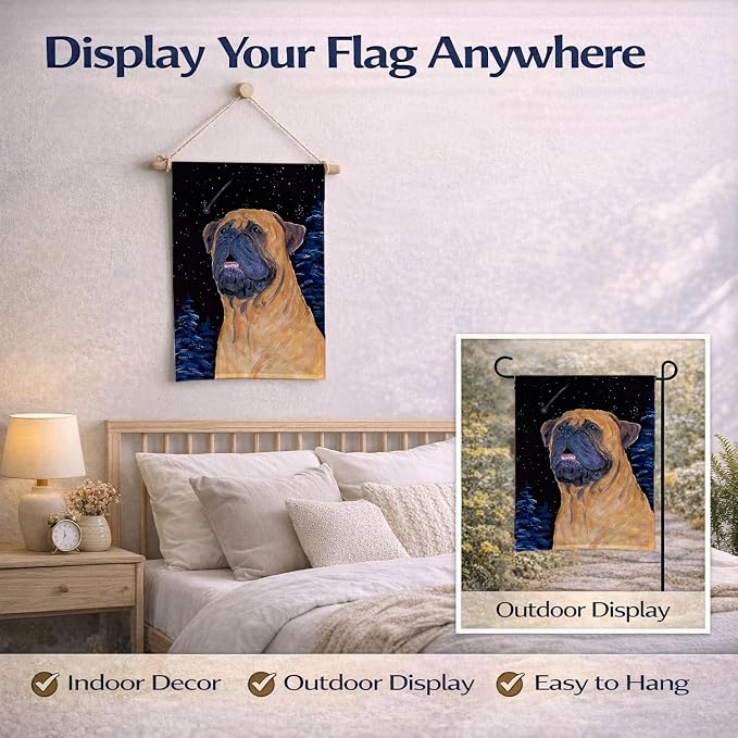 Caroline's Treasures SS8672GF Bullmastiff Garden Flag Mailbox Flag Decorative Yard Flag Banner Outside Patio Artwork Yard Flower Beds, Garden Size, Multicolor