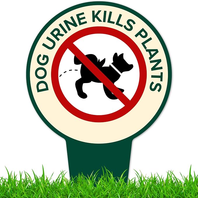 Dog Urine Kills Plants, Please Curb Your Dog Sign, 9"x17", Heavy Duty Integrated Ground Stakes, Indoor/Outdoor Use, Rust Free Aluminum Composite, Made in USA by My Sign center