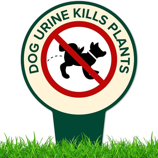 Dog Urine Kills Plants, Please Curb Your Dog Sign, 9"x17", Heavy Duty Integrated Ground Stakes, Indoor/Outdoor Use, Rust Free Aluminum Composite, Made in USA by My Sign center