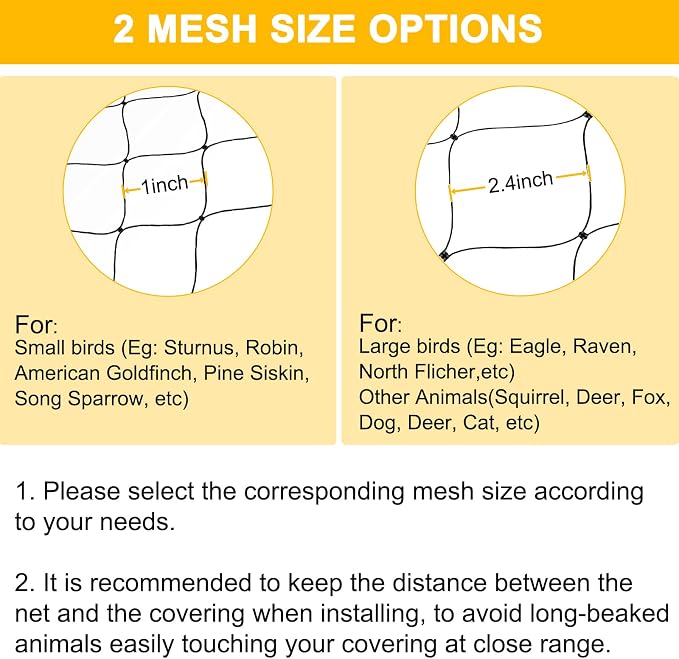 Bird Net 25'x50' with 1" Mesh Nylon Bird Netting for Garden, Poultry Netting Heavy Duty Aviary Netting Chicken Coop Netting, Garden Netting Deer Fence Netting for Fruit Tree, Pests Trellis Net