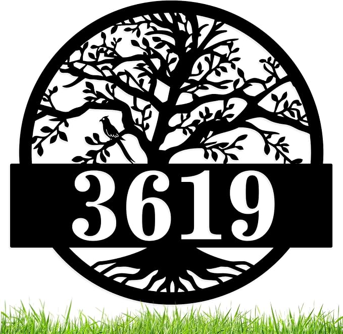 Personalized Metal House Sign,Custom Modern Metal House Sign,Metal Address Signs for Outside,Personalized Address Sign, Address Numbers for Houses, Metal Address Plaques for House Numbers
