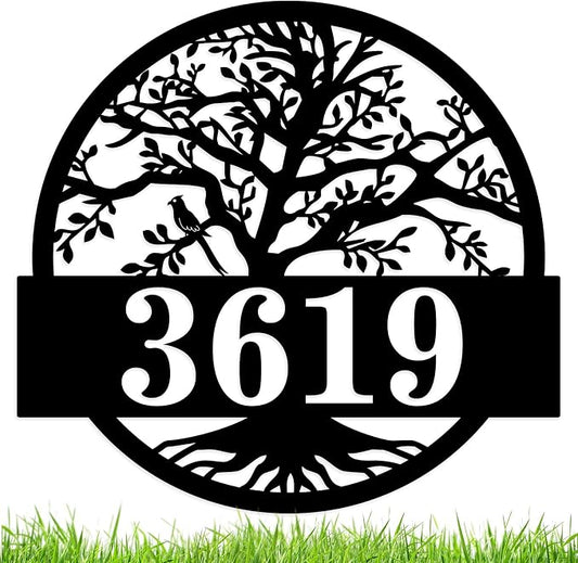 Personalized Metal House Sign,Custom Modern Metal House Sign,Metal Address Signs for Outside,Personalized Address Sign, Address Numbers for Houses, Metal Address Plaques for House Numbers