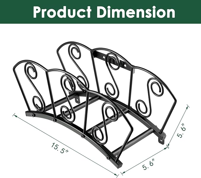 Metal Garden Hose Holder, Heavy Duty Water Hose Hanger, Wall Mounted Hoses Organizer, Hose Reel Stand Rack Hook, Hose Storage hold 150Ft Water Hoses for Outside Yard