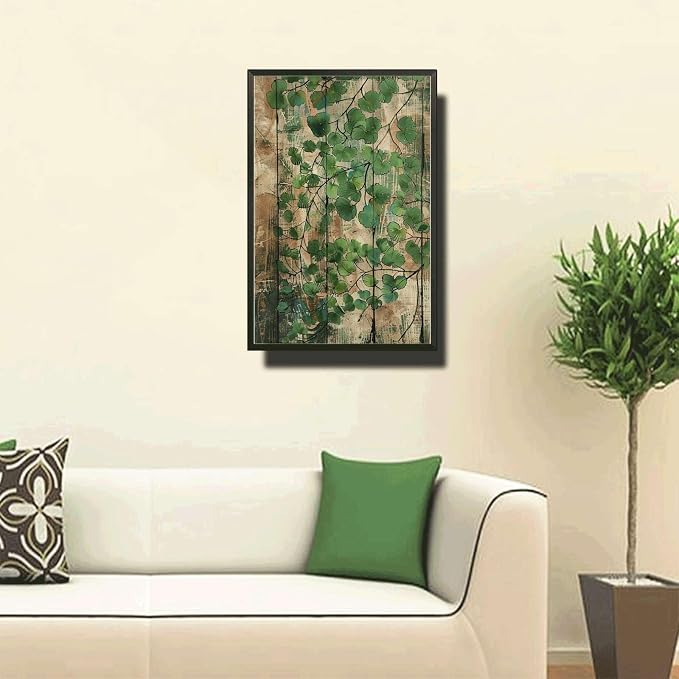 Metal Sign Tin Sign Vintage Wall Art Rustic Elegance Maidenhair Fern Tin Sign for Easy Installation Weather Resistant Design and Vinta Sign for Garden for Club 8×12 Inches with Metal Frame