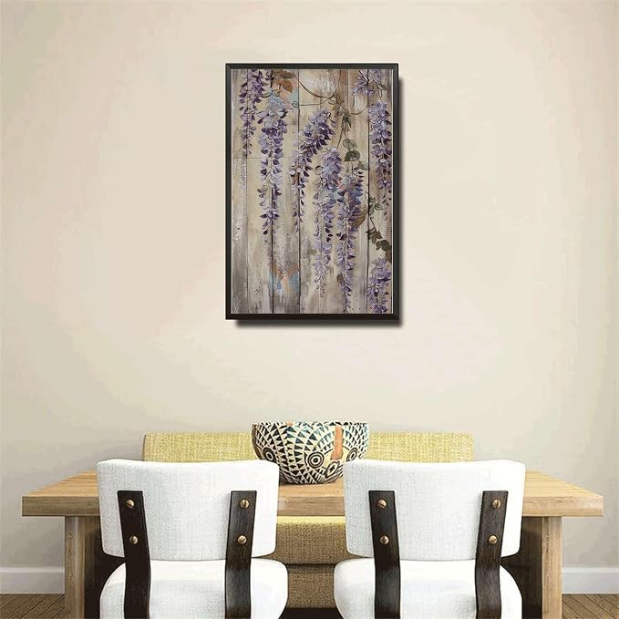 Metal Sign Tin Sign Vintage Wall Art Rustic Grace Wisteria Tin Sign for Easy Installation Weather Resistant Design and Vintage Eleganc Tin Sign for Club 8×12 Inches with Metal Frame
