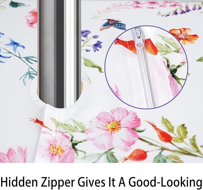 Outdoor Tablecloth with Umbrella Hole and Zipper, Patio Table Covers for Spring/Summer, Machine Washable Outdoor Party/Picnic Rectangle Table Cloth 60 x 102 in