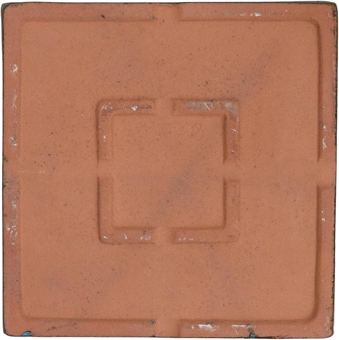 15 Inch Plant Saucer (Ceramic) - Square Bright Red Flower Pot Tray - Handcrafted, Durable Planter Base