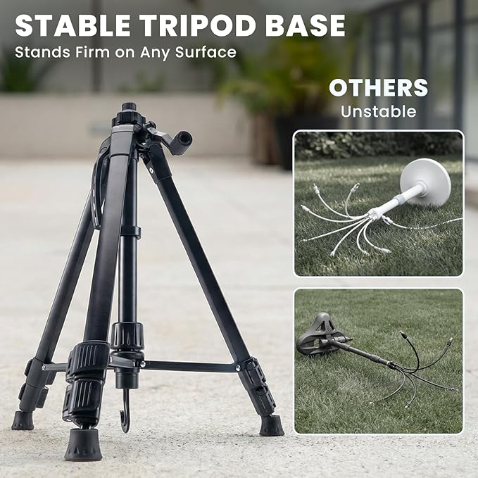 HOMENOTE Standing Misters for Outside Patio, 26FT Misting Hose, 4.8FT Adjustable Height Portable Misting System with Tripod Base, for Backyard, Pool, BBQ Cooling, Garden Watering & Tanning