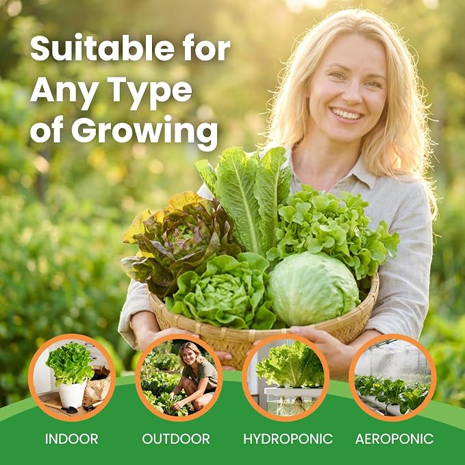 7 Variety Mix Lettuce Seeds - 7000+ Heirloom Lettuce Seeds for Planting Including Romaine, Butter Lettuce, Iceberg Lettuce, etc - Outdoor Hydroponics Gardens Fresh Leafy Green Vegetables Easy to Grow
