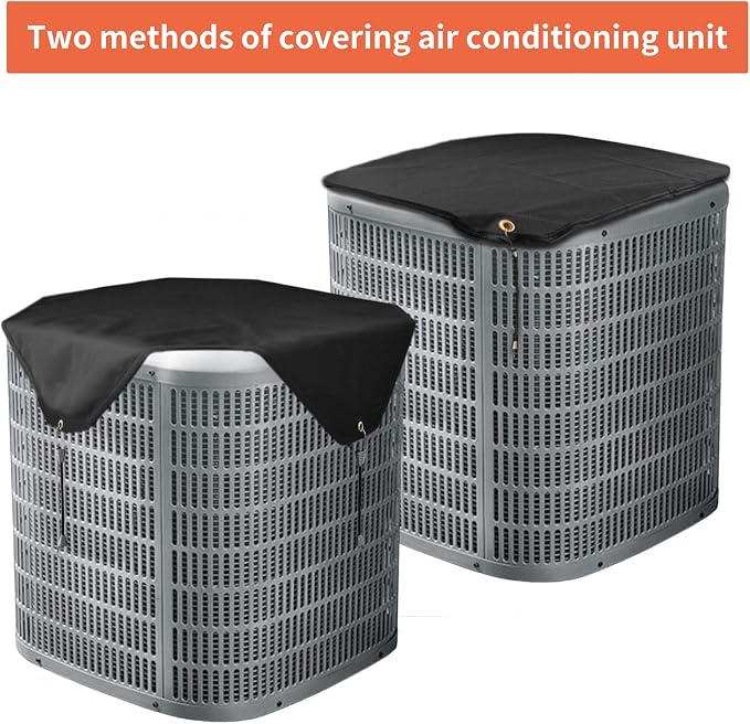 Qualward Air Conditioner Covers for Outside Units, AC Cover for Outdoor Central Unit Top Heavy Duty Water-Resistant Fits Up to 36 x 36 Inch, Black