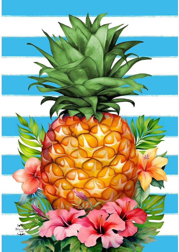 Briarwood Lane Pineapple and Stripes House Flag