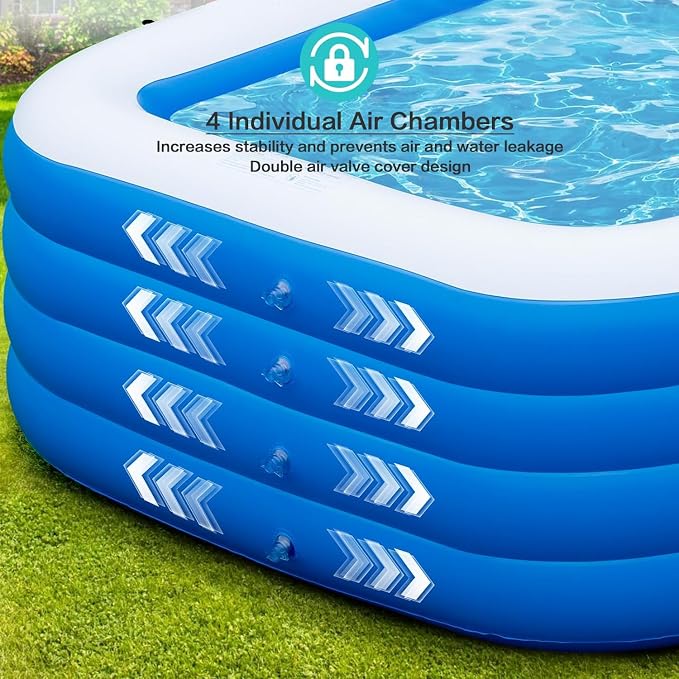Inflatable Swimming Pool 71” x 51” x 28” Inflatable Family Swimming Pool for Summer Water Party, Adults, Outdoor, Garden, Backyard