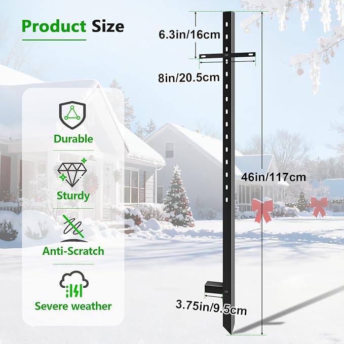 2 Pcs 46 Inches Yard Signs T-Bar Sign Stakes, Black Steel Powder Coated Sign Posts for Outside, Heavy Duty Metal Stake Yard Sign Holder for Outside Outdoor Lawn Bar Parking Garage Event