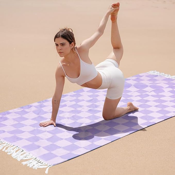 Extra Large Turkish Beach Towel Picnic Mat Throw Blanket Bathroom Quick Dry Essentials Swim Poolside Pool Accessories Swim Must Haves Hot Tub Items Spa Gadgets Adult Women Large Towel Things Stuff