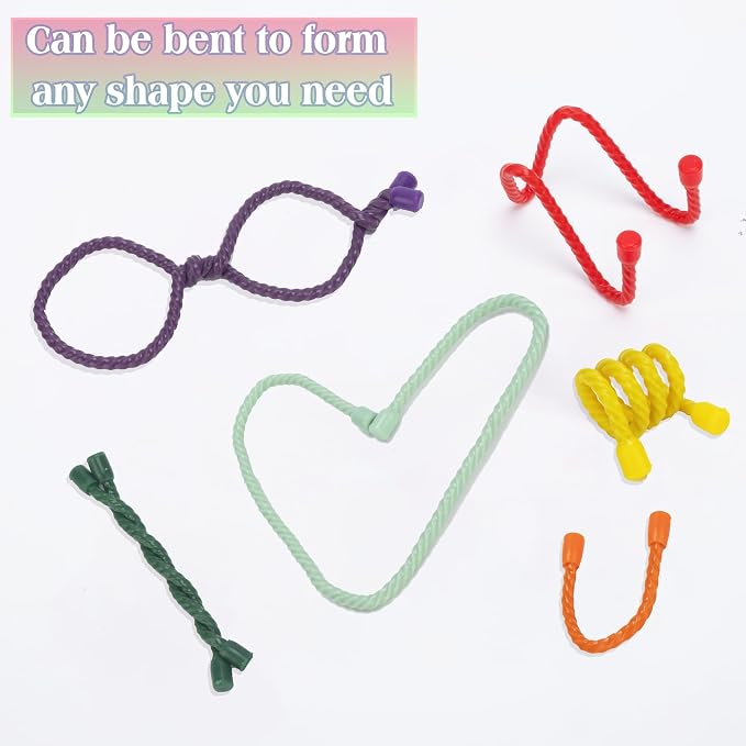 24PCS 4-Inch, 12-Inch, 18-Inch Silicone Cable Ties, Bendable Rubber Twist Ties, Reusable Twist Ties for Cords, gear ties for Organizing, Bundling (Multicolor)