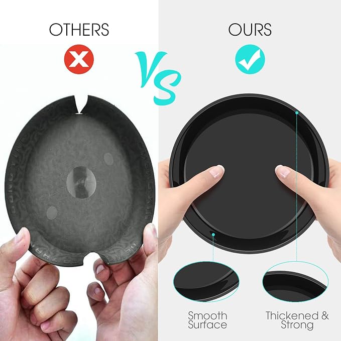 6 Pack Plant Saucer 4 6 8 10 12 14 16 18 20 22 Inch Plastic Plant Tray, Sturdy and Durable Flower Pot Container Accessories Plant Pot Saucers for Indoor and Outdoor (8 Inch, Black)