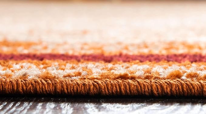 Unique Loom Autumn Collection Modern Contemporary Casual Abstract Area Rug (Beige/ Terracotta Rustic, 2 x 6 ft Runner)