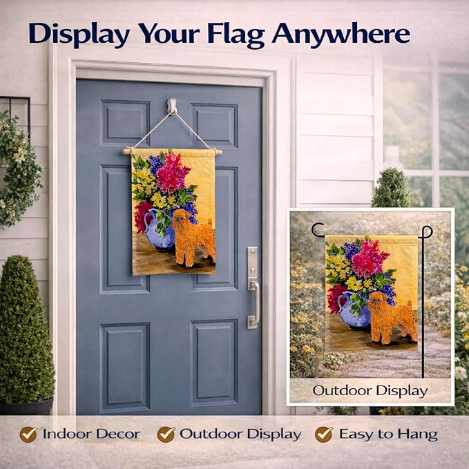 Caroline's Treasures SS8543GF Brussels Griffon Garden Flag Mailbox Flag Decorative Yard Flag Banner Outside Patio Artwork Yard Flower Beds, Garden Size, Multicolor