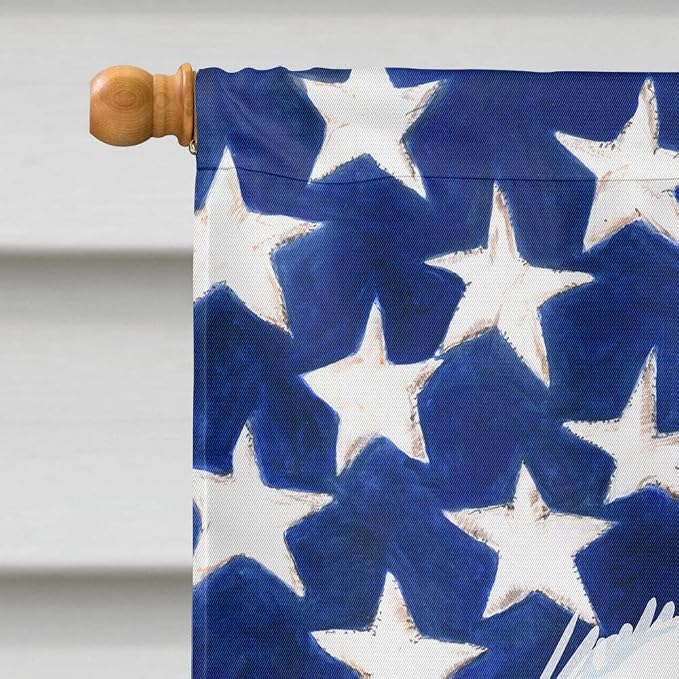 Caroline's Treasures CK6722CHF Saint Bernard American Flag House Flag Large Porch Sleeve Pole Decorative Outside Yard Banner Artwork Wall Hanging, Polyester, House Size, Multicolor