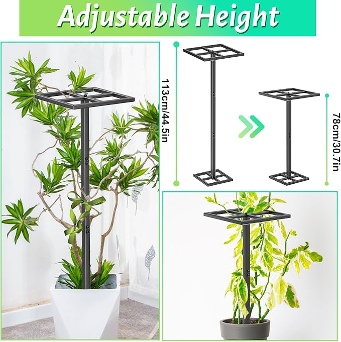 2 Pcs Metal Dragon Fruit Trellis, Durable Adjustable Dragon Fruit Stand Gardening Support for Vertical Climing Plants Trees Cactus Garden Outdoor Indoor Potted Support 8''×12''×45''