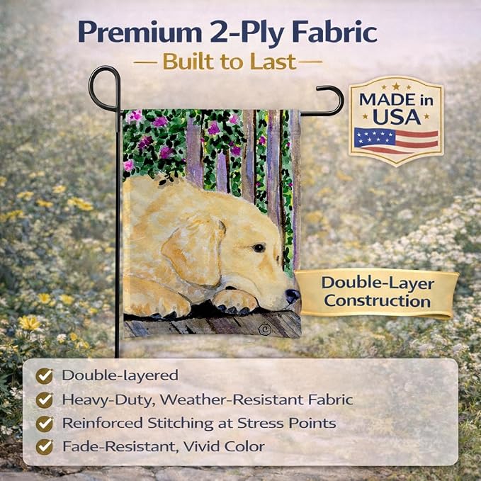 Caroline's Treasures SS8756GF Golden Retriever Garden Flag Mailbox Flag Decorative Yard Flag Banner Outside Patio Artwork Yard Flower Beds, Garden Size, Multicolor