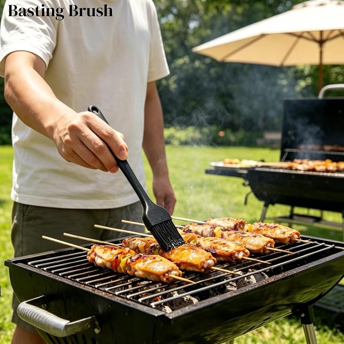 3-Piece Stainless Steel Grill Accessories, Heavy Duty Grill Tools Set, Dishwasher Safe