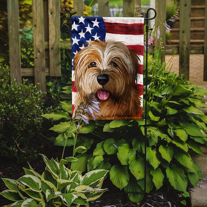 Caroline's Treasures CK6627GF Norfolk Terrier Dog American Flag Garden Flag Mailbox Flag Decorative Yard Flag Banner Outside Patio Artwork Yard Flower Beds, Garden Size, Multicolor