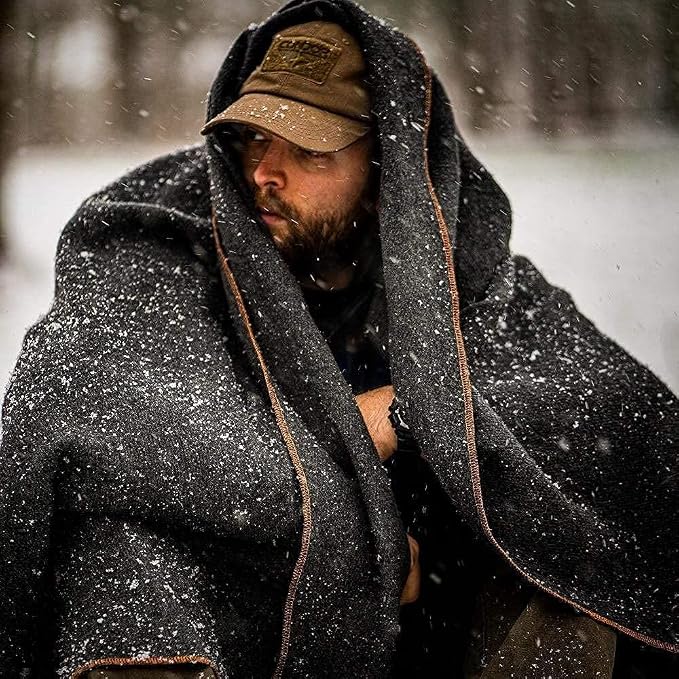 Arcturus Military Wool Blanket - Warm, Thick, Washable - Great for Outdoors, Camping, Stadium Blanket, Picnics, Travel - Car & Bushcraft Survival Kits