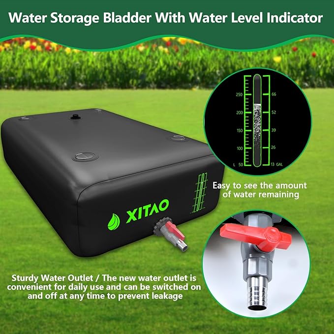 XITAO Water Bladder Storage Containers, Water Tank Foldable Portable Water Storage,Water Storage Bag Containers for RV, Camping, Garden, Irrigation, Drought Resistance, Firefighting