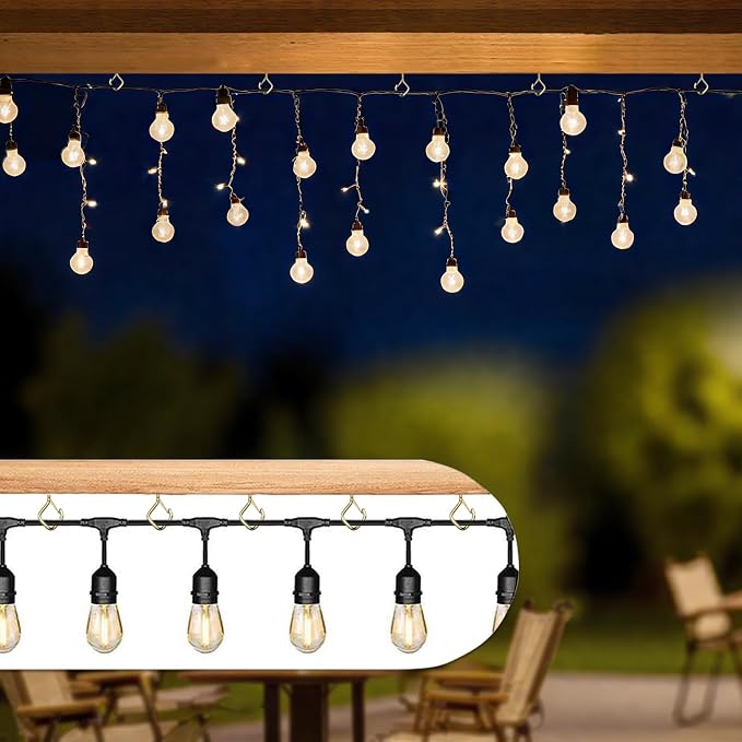 62 PCS Metal Gold Eye Screw Hooks for Hanging Heavy Duty.Windproof Ceiling Hooks for Hanging Plants,Cup,Wind Chime,Bird Feeders,Christmas String Lights at Indoor&Outdoor 2.2 Inch